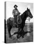 South Dakota - A Dakota Cowboy on Horseback-Lantern Press-Stretched Canvas