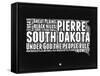 South Dakota Black and White Map-NaxArt-Framed Stretched Canvas