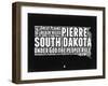 South Dakota Black and White Map-NaxArt-Framed Art Print