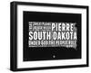 South Dakota Black and White Map-NaxArt-Framed Art Print