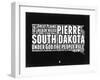 South Dakota Black and White Map-NaxArt-Framed Art Print