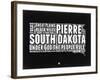 South Dakota Black and White Map-NaxArt-Framed Art Print