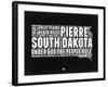 South Dakota Black and White Map-NaxArt-Framed Art Print