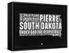 South Dakota Black and White Map-NaxArt-Framed Stretched Canvas