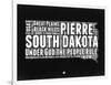 South Dakota Black and White Map-NaxArt-Framed Art Print