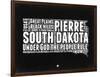 South Dakota Black and White Map-NaxArt-Framed Art Print