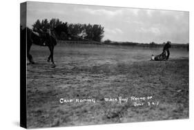 South Dakota - Calf Roping at Black Hills Round-Up-Lantern Press-Stretched Canvas