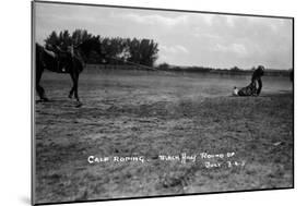 South Dakota - Calf Roping at Black Hills Round-Up-Lantern Press-Mounted Art Print