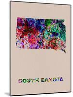 South Dakota Color Splatter Map-NaxArt-Mounted Art Print