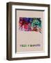 South Dakota Color Splatter Map-NaxArt-Framed Art Print