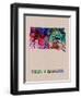 South Dakota Color Splatter Map-NaxArt-Framed Art Print