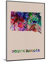 South Dakota Color Splatter Map-NaxArt-Mounted Art Print