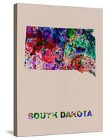 South Dakota Color Splatter Map-NaxArt-Stretched Canvas