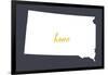 South Dakota - Home State - White on Gray-Lantern Press-Framed Art Print
