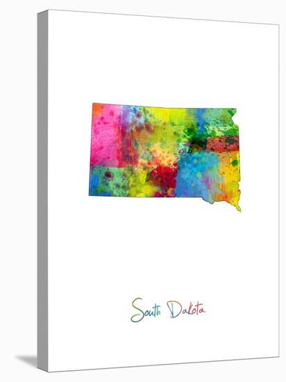 South Dakota Map-Michael Tompsett-Stretched Canvas