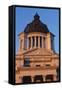 South Dakota State Capitol Exterior, Sunset, Pierre, South Dakota, USA-Walter Bibikow-Framed Stretched Canvas