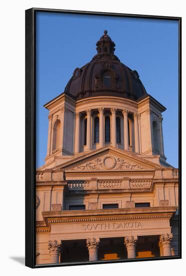 South Dakota State Capitol Exterior, Sunset, Pierre, South Dakota, USA-Walter Bibikow-Framed Photographic Print