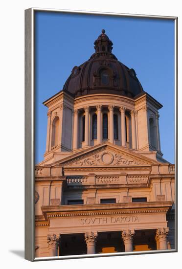 South Dakota State Capitol Exterior, Sunset, Pierre, South Dakota, USA-Walter Bibikow-Framed Photographic Print