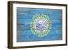 South Dakota State Flag - Barnwood Painting-Lantern Press-Framed Art Print