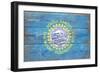 South Dakota State Flag - Barnwood Painting-Lantern Press-Framed Art Print
