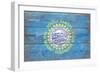 South Dakota State Flag - Barnwood Painting-Lantern Press-Framed Art Print