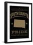 South Dakota State Pride - Gold on Black-Lantern Press-Framed Art Print