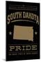 South Dakota State Pride - Gold on Black-Lantern Press-Mounted Art Print