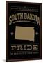 South Dakota State Pride - Gold on Black-Lantern Press-Framed Art Print