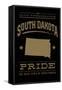 South Dakota State Pride - Gold on Black-Lantern Press-Framed Stretched Canvas