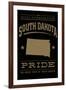 South Dakota State Pride - Gold on Black-Lantern Press-Framed Art Print