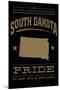 South Dakota State Pride - Gold on Black-Lantern Press-Mounted Art Print