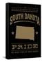 South Dakota State Pride - Gold on Black-Lantern Press-Framed Stretched Canvas