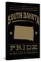 South Dakota State Pride - Gold on Black-Lantern Press-Stretched Canvas