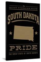 South Dakota State Pride - Gold on Black-Lantern Press-Stretched Canvas