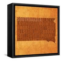 South Dakota State Words-David Bowman-Framed Stretched Canvas