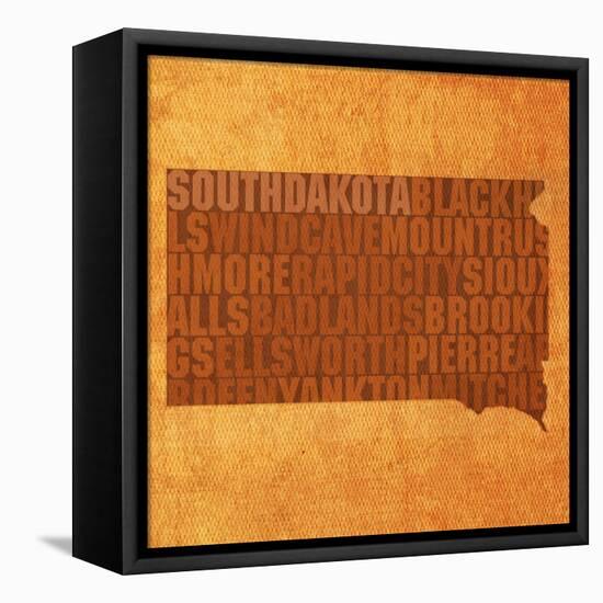 South Dakota State Words-David Bowman-Framed Stretched Canvas