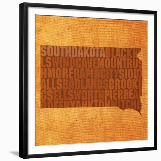 South Dakota State Words-David Bowman-Framed Giclee Print