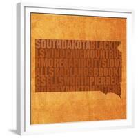 South Dakota State Words-David Bowman-Framed Giclee Print