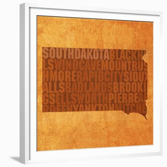 South Dakota State Words-David Bowman-Framed Giclee Print