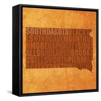 South Dakota State Words-David Bowman-Framed Stretched Canvas