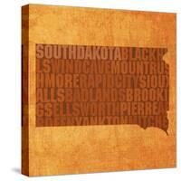 South Dakota State Words-David Bowman-Stretched Canvas