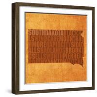 South Dakota State Words-David Bowman-Framed Giclee Print