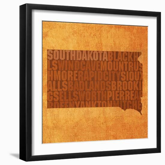 South Dakota State Words-David Bowman-Framed Giclee Print