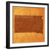 South Dakota State Words-David Bowman-Framed Giclee Print