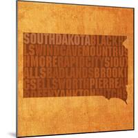 South Dakota State Words-David Bowman-Mounted Giclee Print