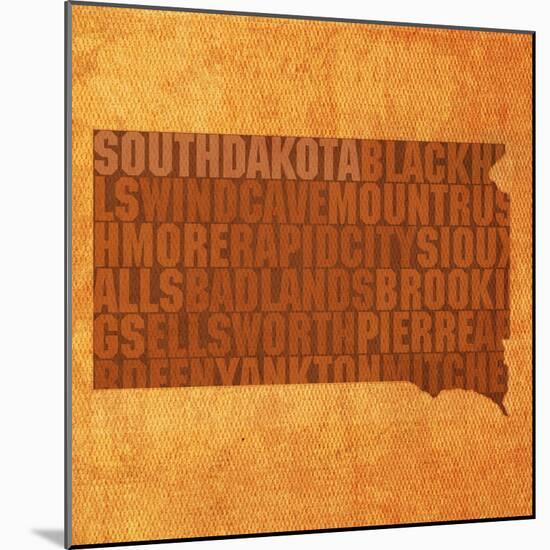 South Dakota State Words-David Bowman-Mounted Giclee Print