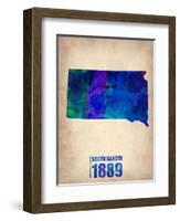 South Dakota Watercolor Map-NaxArt-Framed Art Print