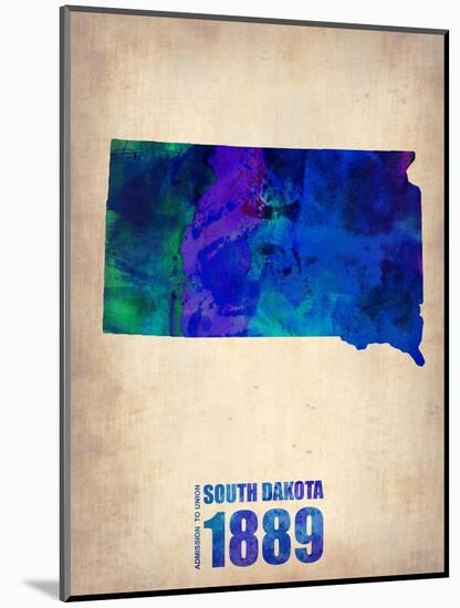 South Dakota Watercolor Map-NaxArt-Mounted Art Print