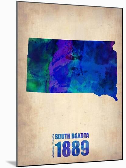 South Dakota Watercolor Map-NaxArt-Mounted Art Print