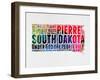 South Dakota Watercolor Word Cloud-NaxArt-Framed Art Print